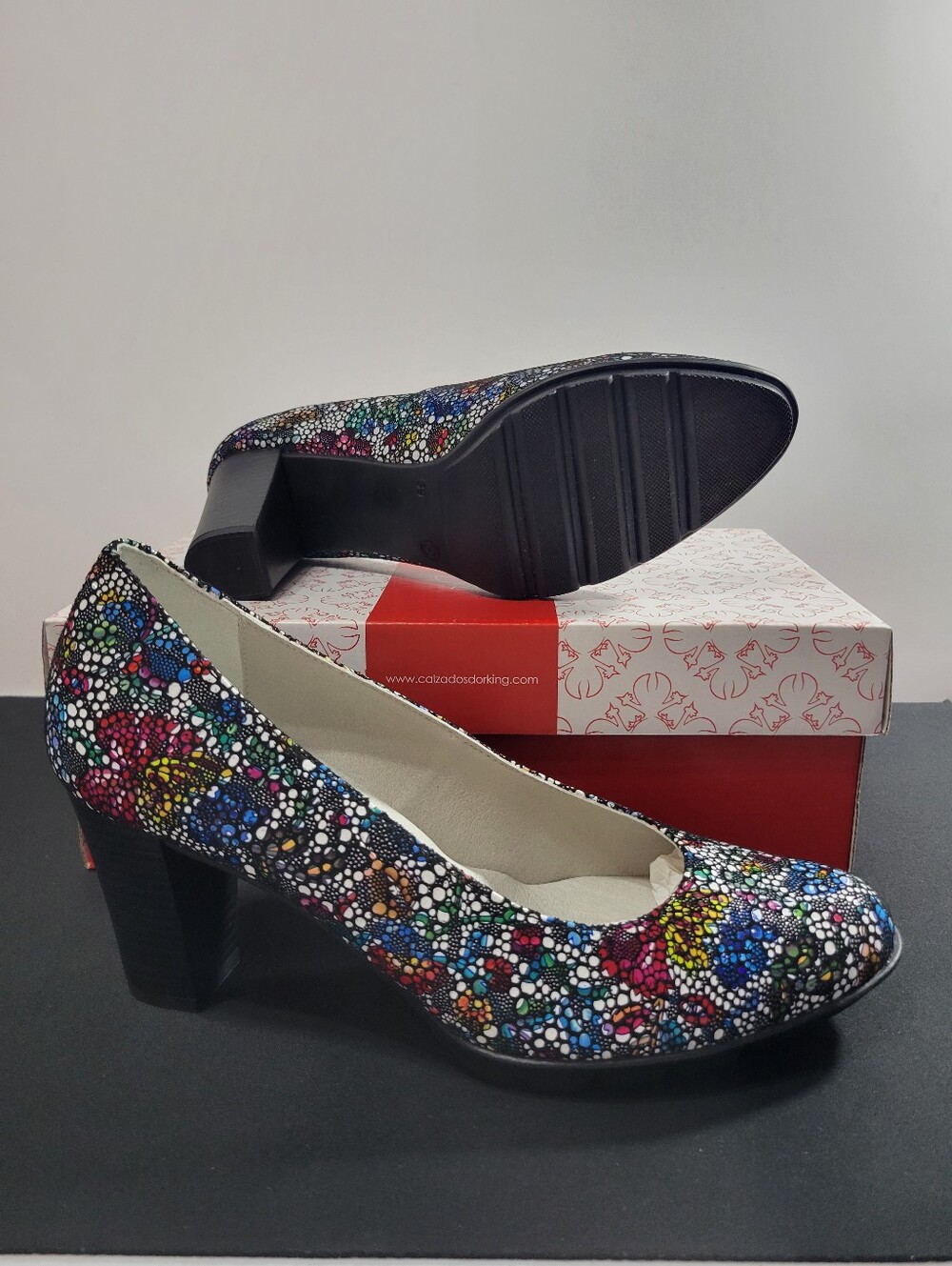DORKING By Fluchos multicolor mosaic leather pumps - Size 39 EUR